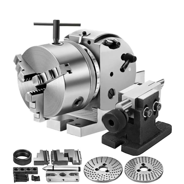 BS-0 precisionsindexeringshuvud med indexeringsplatta/bakkropp/125mm 3-käftchuk