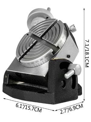 4"/100 MM 4-spår vertikalt och horisontellt roterande bord för fräsmaskin, högkvalitativ gjutning, hög precision, enkel justering, bred användning