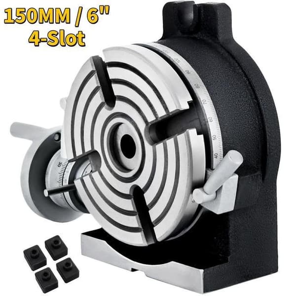 6"/150 MM 4-spår vertikalt och horisontellt roterande bord för fräsmaskin, högkvalitativ gjutning, hög precision, enkel justering, bred användning