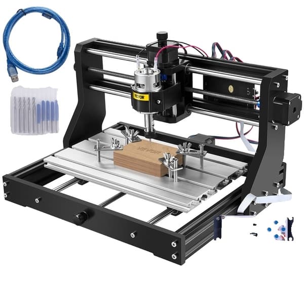 CNC Router Graveringsmaskine med Lasermodul - 3 Akser, USB-port, GRBL Kontrolkort & Offline Kontroller