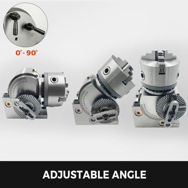 5" 1:40 semi-universellt fräsmaskin indexeringshuvud med ändstock och chuck, justerbar vinkel, hög precision, slitstark