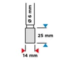 Miniatyrbillede 2 af 8: HM metalskærer, type A (cylindrisk), 14 x 25 mm, skaft 6 x 45 mm