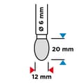 Miniatyrbillede 2 af 8: HM metalskærer, type E (oval), 12 x 20 mm, skaft 6 x 45 mm