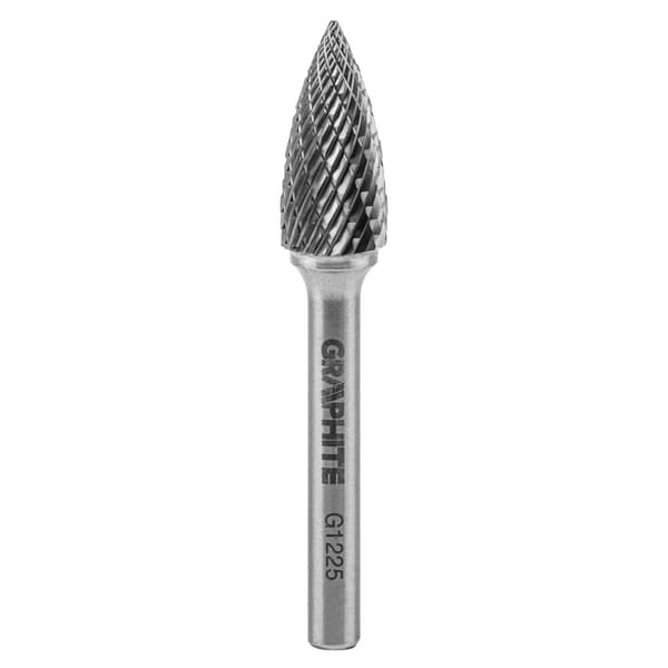 HM metalfræser, type G (skarp ogival), 12 x 25 mm, skaft 6 x 45 mm