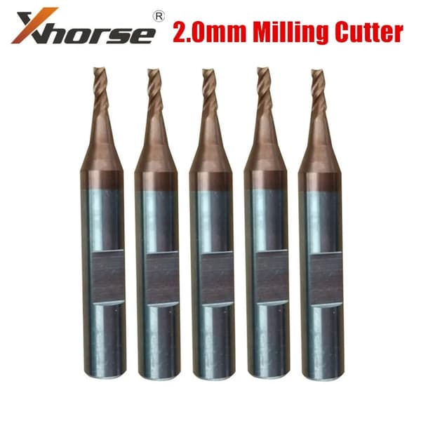 Fræser, forskellige størrelser, kompatibel med Xhorse nøgleklipningsmaskiner, 2,0 mm 5 stk
