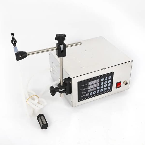 Automatisk vätskefyllningsmaskin, 5-3500 ml fyllningsområde, elektriskt driven,Silver