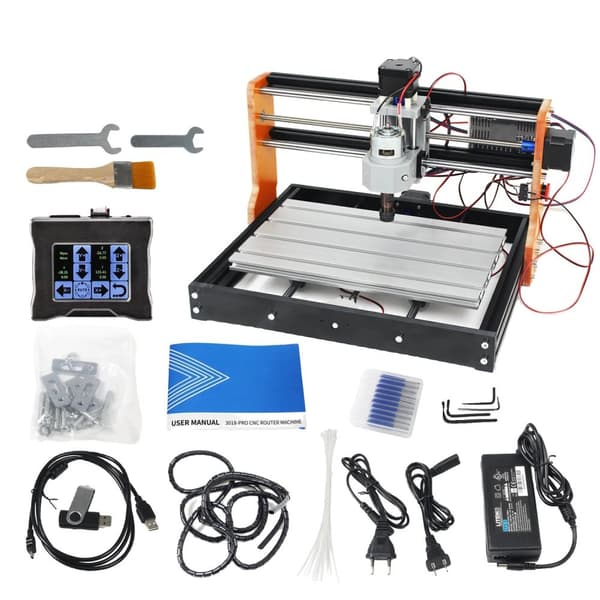 CNC-fräsmaskin, mångsidiga gravyrmöjligheter, högprecisionskontrollsystem,Med 7W laser, 220V, Med Touch-handtag