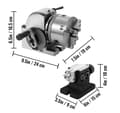Miniatyrbild 6 av 6: BS-0 5" justerbar precisionsdelningshuvud med indexeringsplatta, tailstock och 125mm 3 käftchuck, semi-universal indexingshuvud
