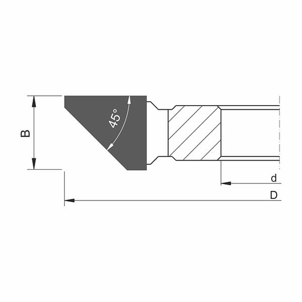 GLOBUS HM affasningsfræser 45° D140x30x4Z H25mm/højre