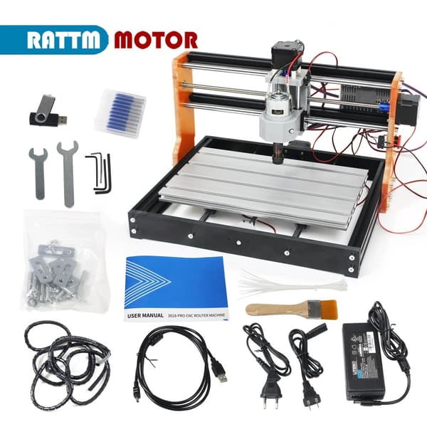 CNC 3018 Plus uppgraderingskit, aluminiumlegerad metallram, Nema17 42 stegmotor,Med 20W laser, Bara maskin, 110-220V