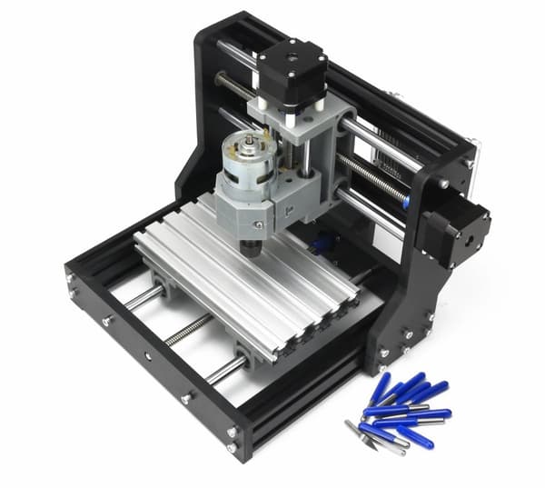 CNC Träfräs, 3 Axlar Kontroll, Kompatibel med Flera Material,med 10W laser, Ingen kontroller