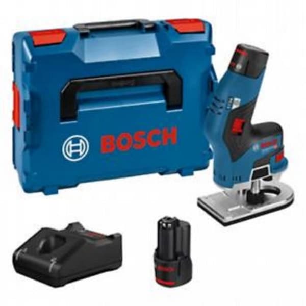 Bosch Professional GKF 12V-8 trimmer med 2 x 3,0 Ah batterier, i Lboxx - 06016B0000