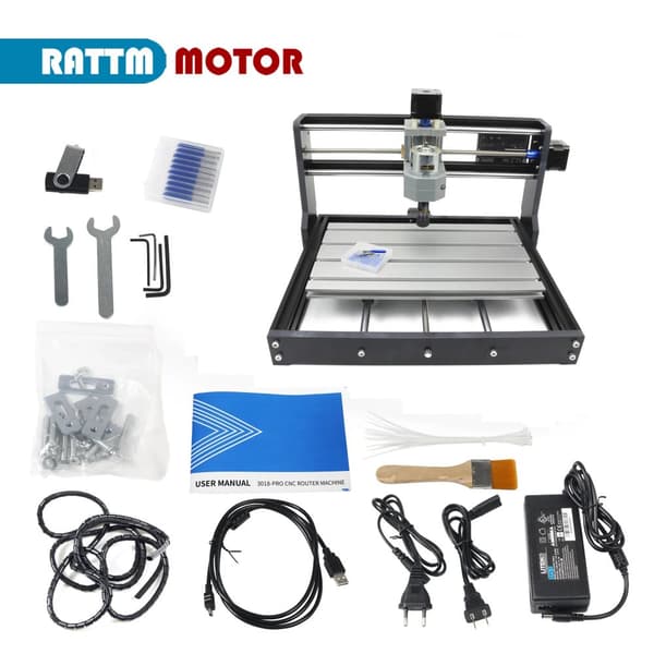 CNC Router, 775 Spindelmotor, GRBL Kontrolsoftware,Med 15W laser, Bare 3018Pro