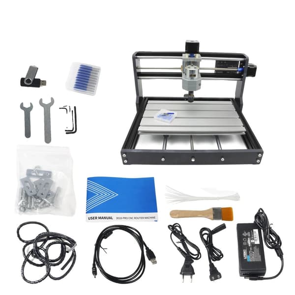 CNC Router, 775 Spindelmotor, GRBL Kontrolsoftware,Med 15W laser, Bare 3018Pro