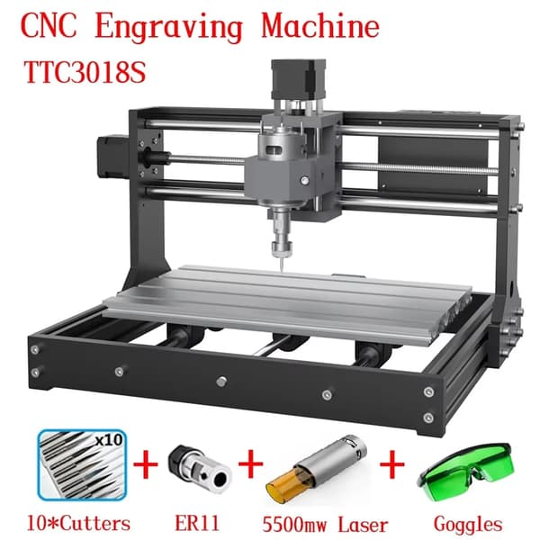 CNC-kaiverruskone, 300x180mm Työalue, 775 Spindelimoottori,EU PISTOKE, Paketti 1