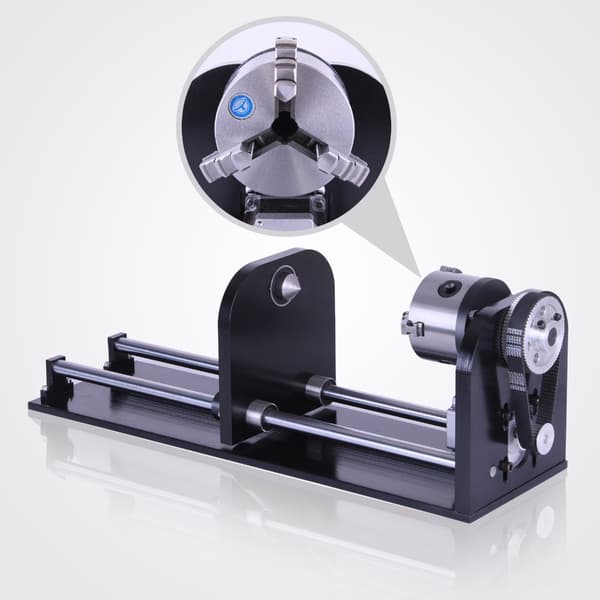 Rotationsaxel Tillbehör, Kompatibelt med CO2 Laser Maskiner, 80mm Spindelstock Inkluderad