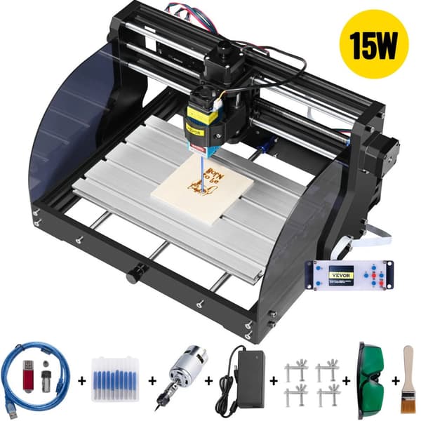 CNC Router Engraver, Laser Modul, USB Port,3018 PROM 15W Laser