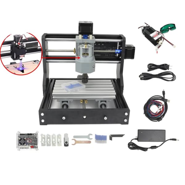 Mini CNC-maskin, GRBL-styrning, PCB-fräsmaskin, Med 1W laser