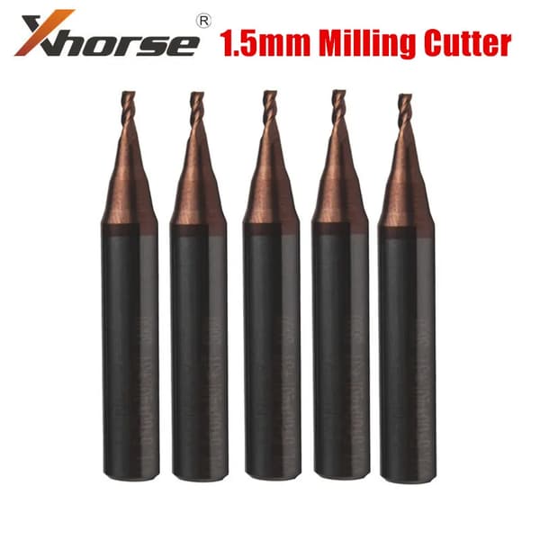 Jyrsinterä, eri kokoja, yhteensopiva Xhorse avainleikkauskoneiden kanssa., 1,5mm 5 kpl