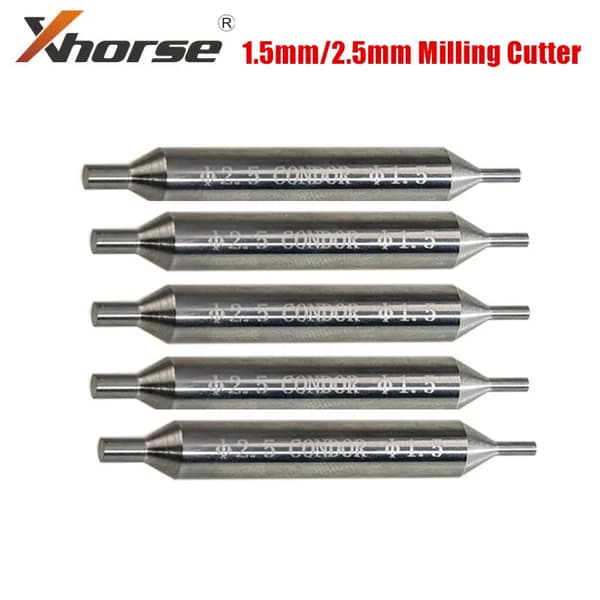 Jyrsinterä, eri kokoja, yhteensopiva Xhorse avainleikkauskoneiden kanssa., 1,5 mm-2,5 mm