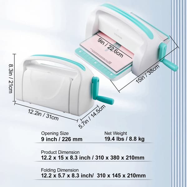 Die Cutting - Kohokuviointikone, Manuaalinen käyttö, Kompakti muotoilu, Monipuoliset sovellukset,9tuumaa