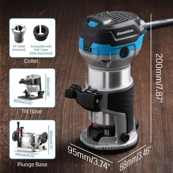 Fraiseuse Genmitsu - 1,25 HK Variabel Hastighets Router - 3-Basar
