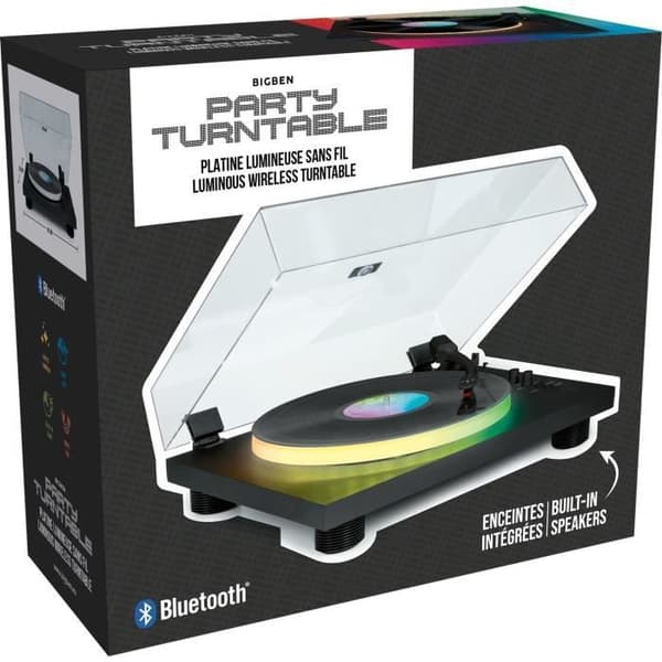 Skivspelare - BIGBEN INTERACTIVE - Light-up tallrik - Belt Drive - Bluetooth - Ljuseffekter