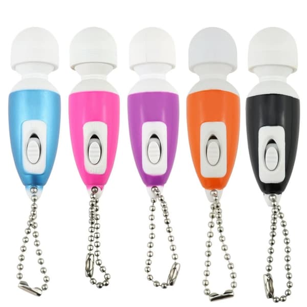 Mini Vibrator med Nøglering Flere Farver Sort