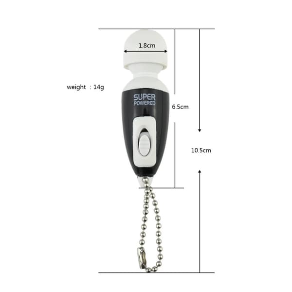 Mini Vibrator med Nøglering Flere Farver Sort