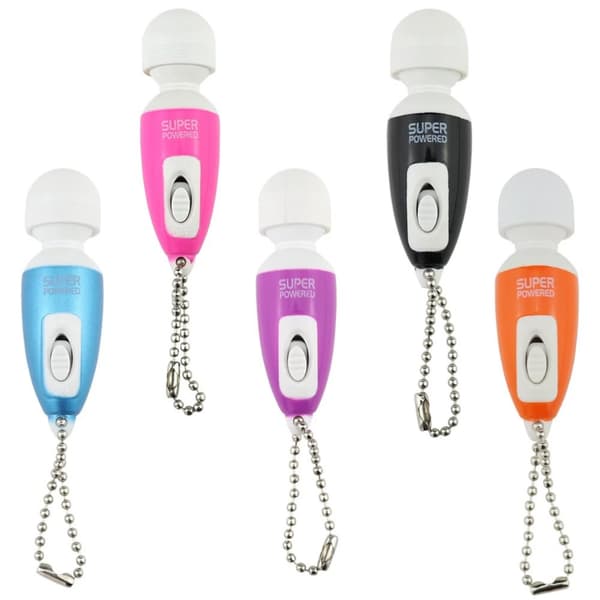 Mini Vibrator med Nøglering Flere Farver Sort