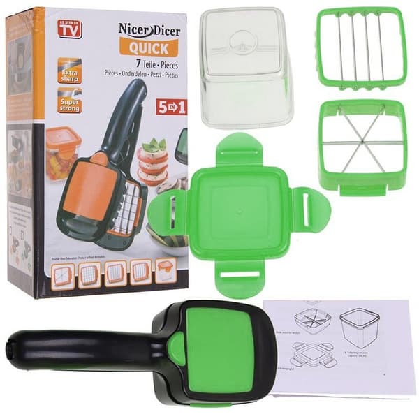 Nicer Dicer Quick - Multifunktionell Grönsaksskärare - Grön