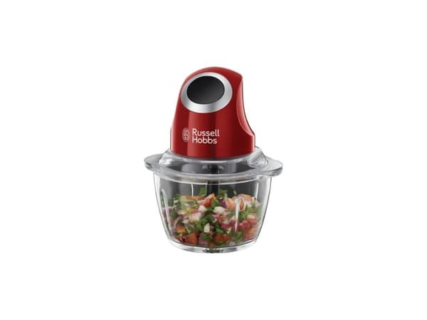 Russell Hobbs Minihakker 24660-56, 1 L, 0,5 kg, Rød, Glas, Rustfrit stål, 200 W