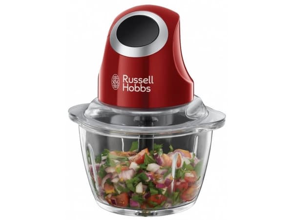 Russell Hobbs Minihakker 24660-56, 1 L, 0,5 kg, Rød, Glas, Rustfrit stål, 200 W