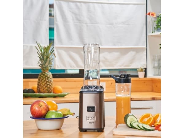 Black & Decker BXJBA350E, Stativmixer, Grå, Transparent, Mixning, 0,6 l, Knappar, Plast