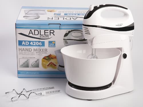 Adler AD 4206, Seisova tehosekoitin, Musta, Valkoinen, Sekoitus, Muovi, 300 W, 2,2 kg