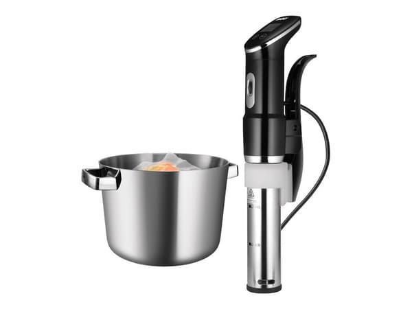 Unold Sous Vide Stick Time 58915, Sous vide -vesipumppu, Musta, Ruostumaton teräs, Muovi, Ruostumaton teräs, Nappi, LCD, 0,5 °C
