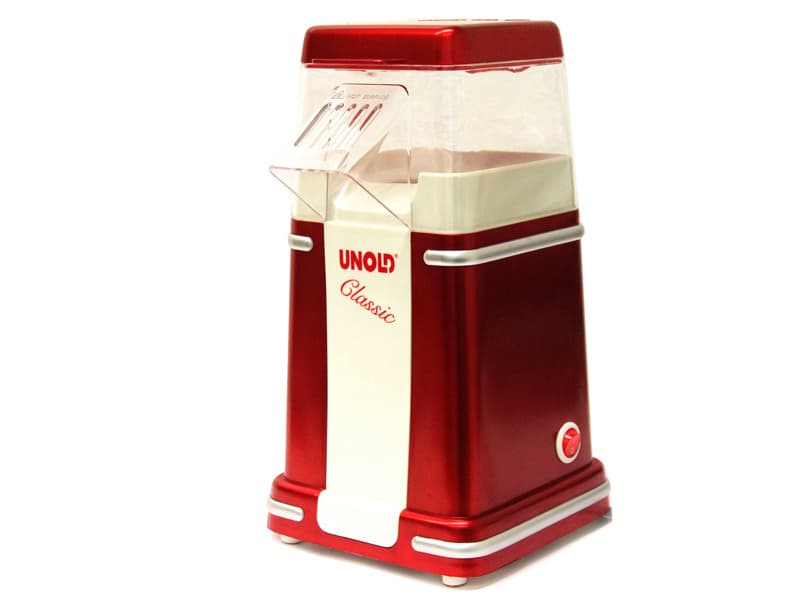 UNOLD 48525 - Popcornmaskin - 900 W - metallisk röd/silver/vit