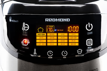 REDMOND RMC-M90, 5 L, 860 W, 24 h, Musta, Metallinen, Keraaminen, LCD