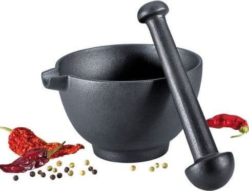 Zassenhaus 076066, Musta, Valurauta, Mörssäri, 15,5 cm, 95 mm, 2,26 kg