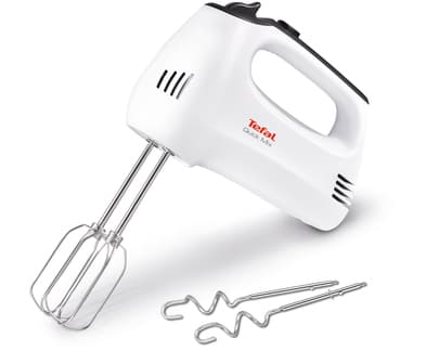 Tefal HT310138, Håndmikser, Sort, Hvit, Miksing, Knapper, Rustfritt stål, 300 W