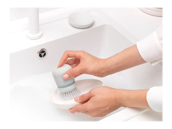 Brabantia - Soap dispensing dish brush - polyester - ljusgrå