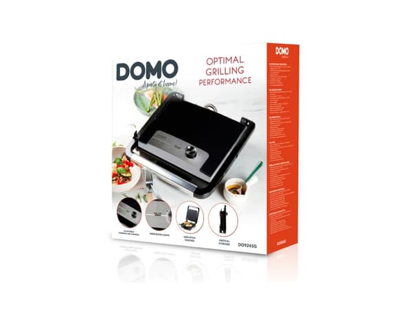 Domo DO9245G, Svart, Silver, Rostfritt stål, Rektangulär, Rotations-, 295 x 265 mm, 2000 W