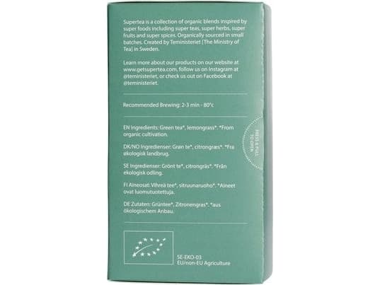 Teministeriet Teministeriet - Supertea Green Tea Lemon Organic - Herbata 20 Torebek