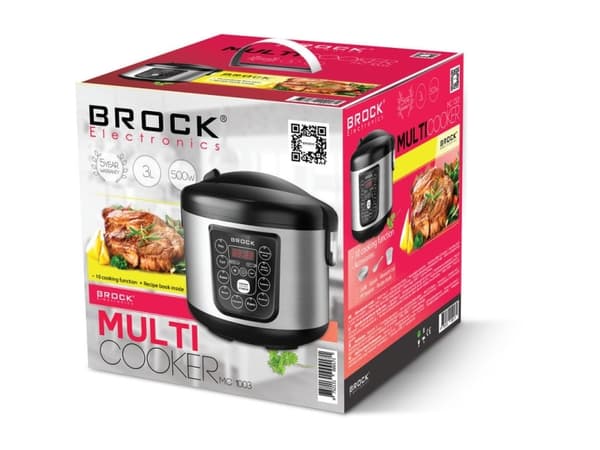 Brock Electronics MC 1003, 3 L, 700 W, Hopea, Muovi, Ruostumaton teräs, LED, Painikkeet