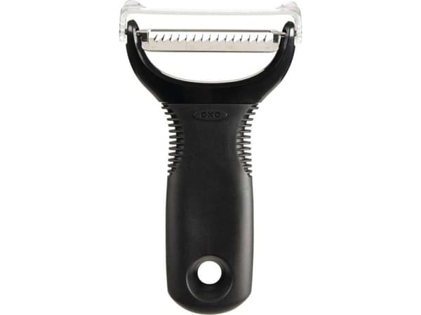 OXO 1054751v2, Rett skreller, Rustfritt stål, Svart