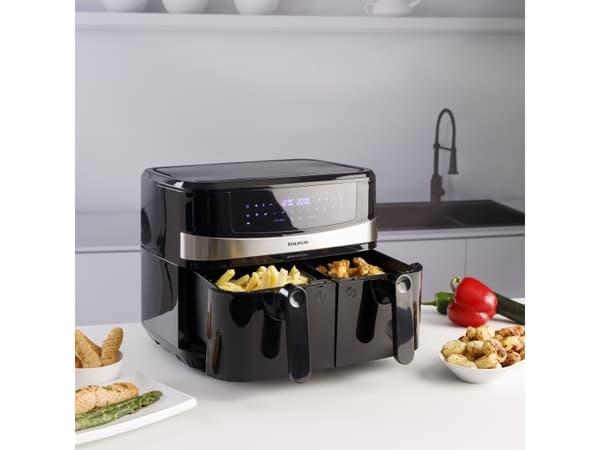 Taurus Air Fry Digital Duo, Varmluftsfrityr, 9 l, 50 °C, 200 °C, 60 min, Dobbel
