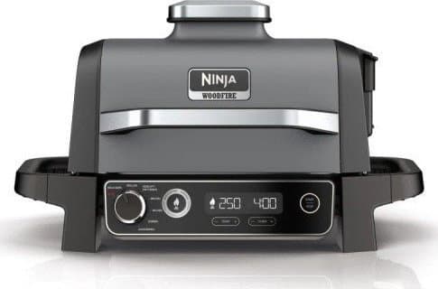 Ninja Woodfire Outdoor Grill, Musta, Metalli, Muovi, Ruostumaton teräs, Suorakulmainen, Parila, 1 alue(tta), 260 °C