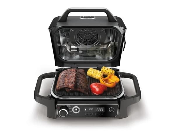 Ninja Woodfire Outdoor Grill, Musta, Metalli, Muovi, Ruostumaton teräs, Suorakulmainen, Parila, 1 alue(tta), 260 °C