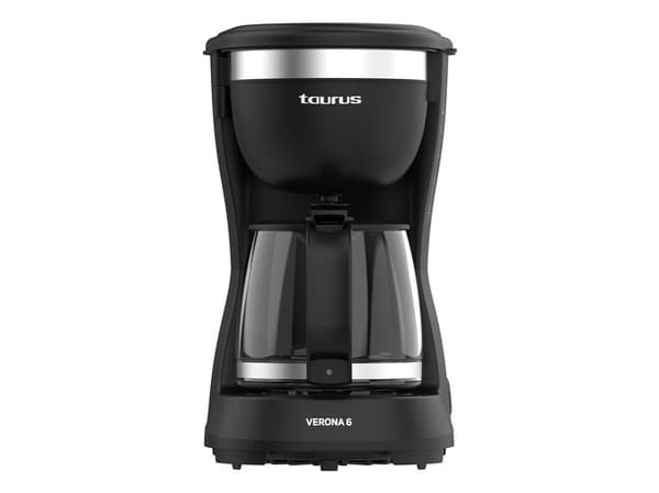 Taurus VERONA 6, Kaffebrygger (drypp), 0,6 l, Malt kaffe, 600 W, Sort, Rustfritt stål