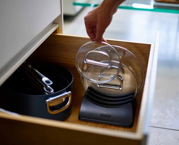 Joseph Joseph Space 3-piece Lid Storage Stand, Rack, Black, 200 mm, 165 mm, 75 mm